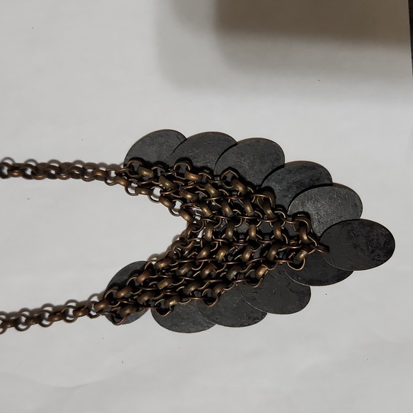 Bronze chain with black oval dangles Starburst motif vintage 9.00 with bundle - Picture 3 of 4